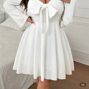 SHEIN White Long Sleeve Bell Sundress for Brides